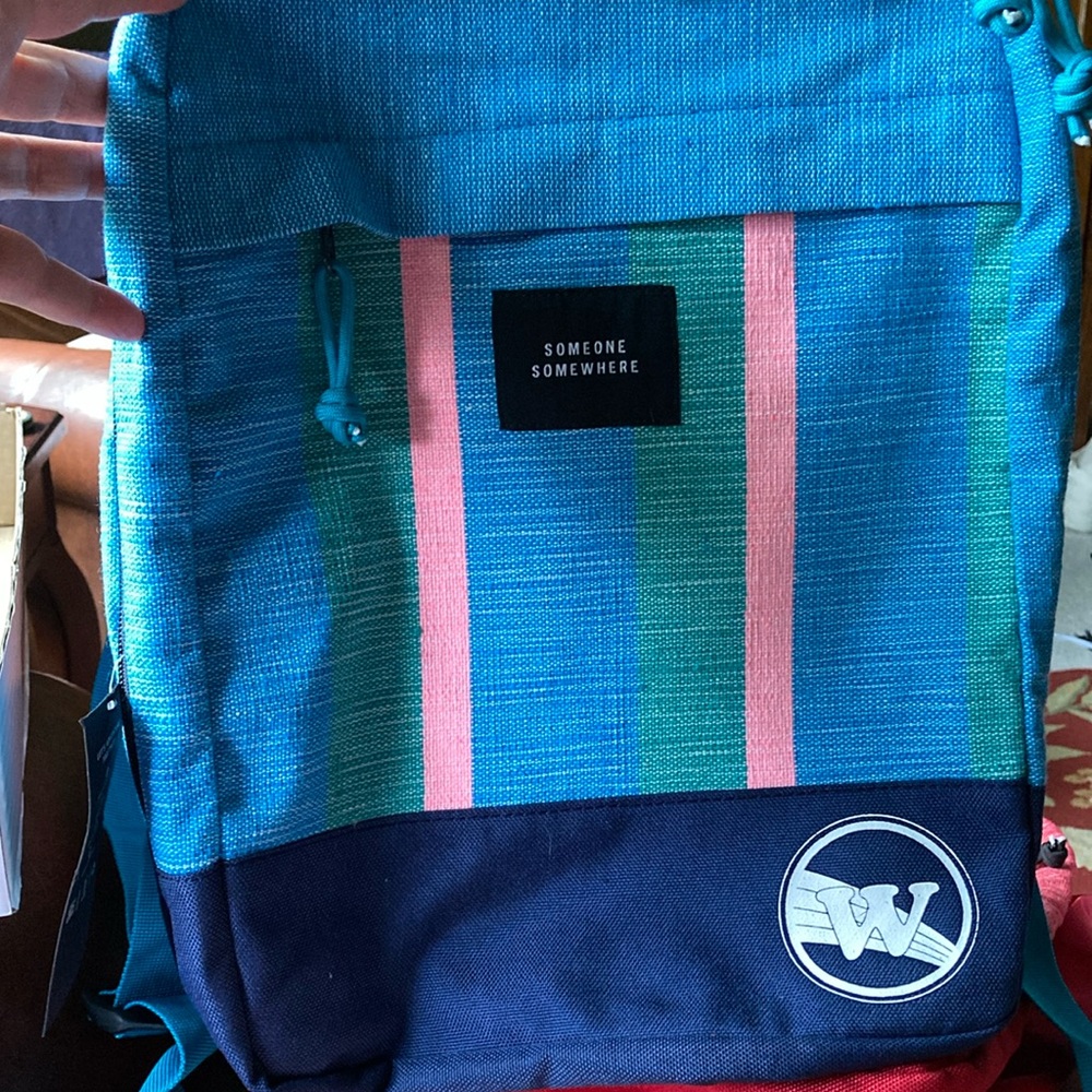 Blue and Green Backpack